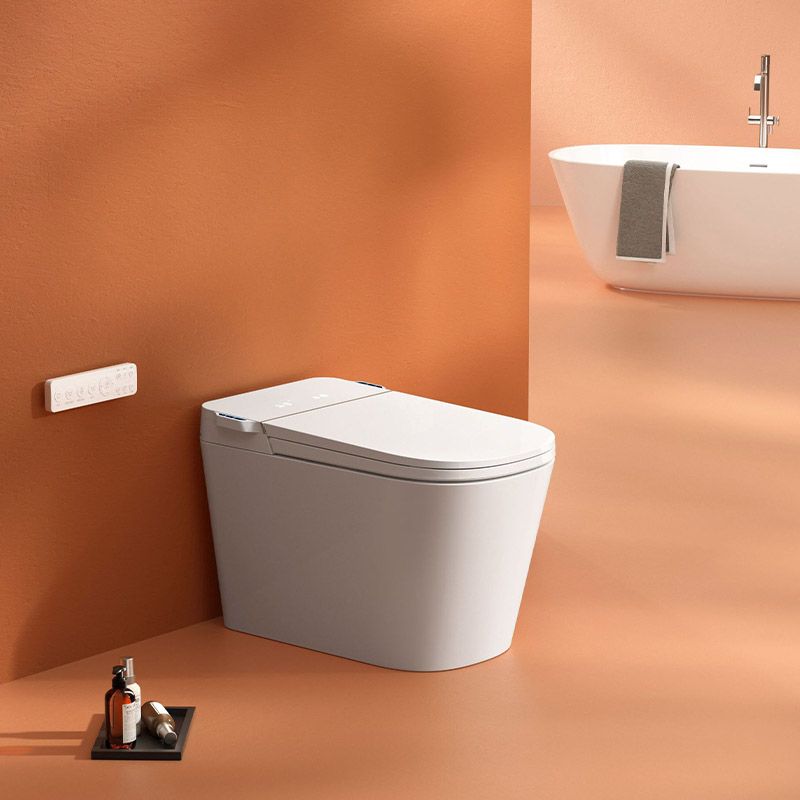 Modern White Toilet Bowl Siphon Jet Toilet with Soft-Close Seat for Bathroom