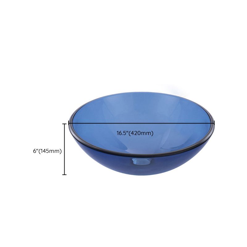 Creative Vessel Bathroom Sink Glass Vessel Lavatory Sink in Blue