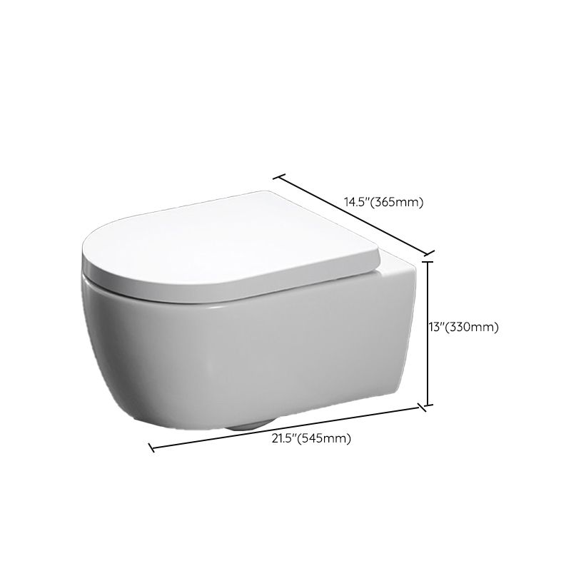 Modern Ceramic Flush Toilet Wall Mount White Toilet Bowl for Washroom