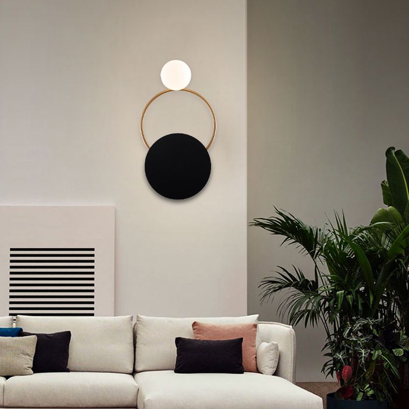 Modern 2-Light Golden/Black Vanity Light Shaded Bathroom Wall Light Sconces