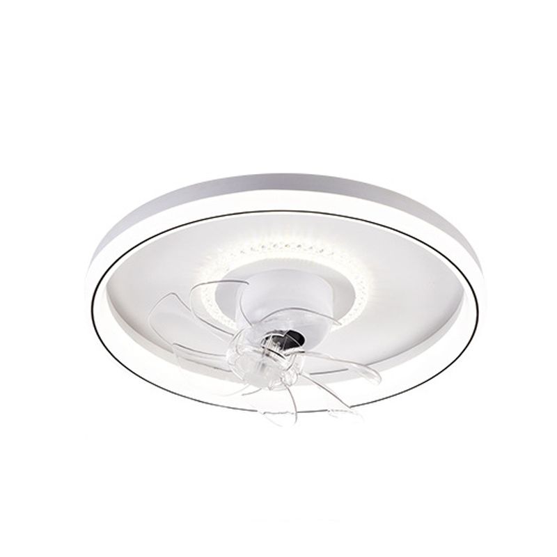Round LED Ceiling Fan Light 1-Light Ceiling Mount Lamp with Acrylic Shade for Living Room
