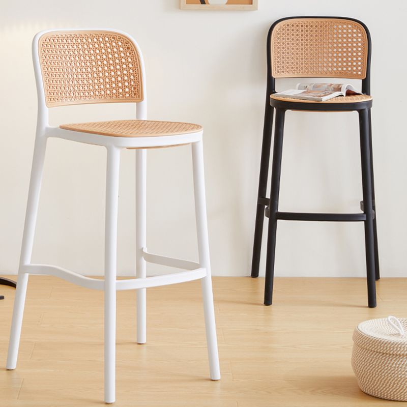 Modern Plastic Frame Counter Bar Stool Footrest Armless Stool