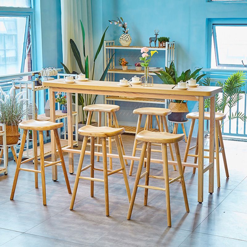 Modern Bar Stool Ash Solid Wood Counter Stool for Dining Room