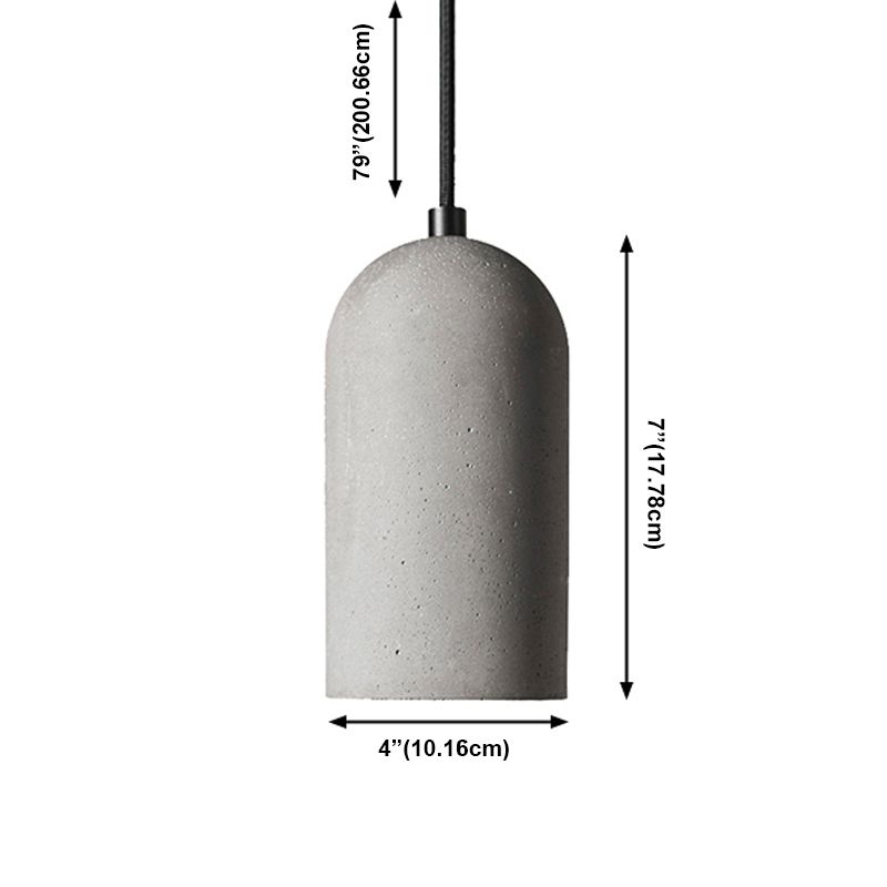 Lámpara colgante gris de cemento simple y simple para la sala de estar para la sala de estar