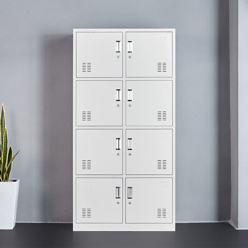 Contemporary Wardrobe Armoire Metal Non-Hanging Armoire with Lock