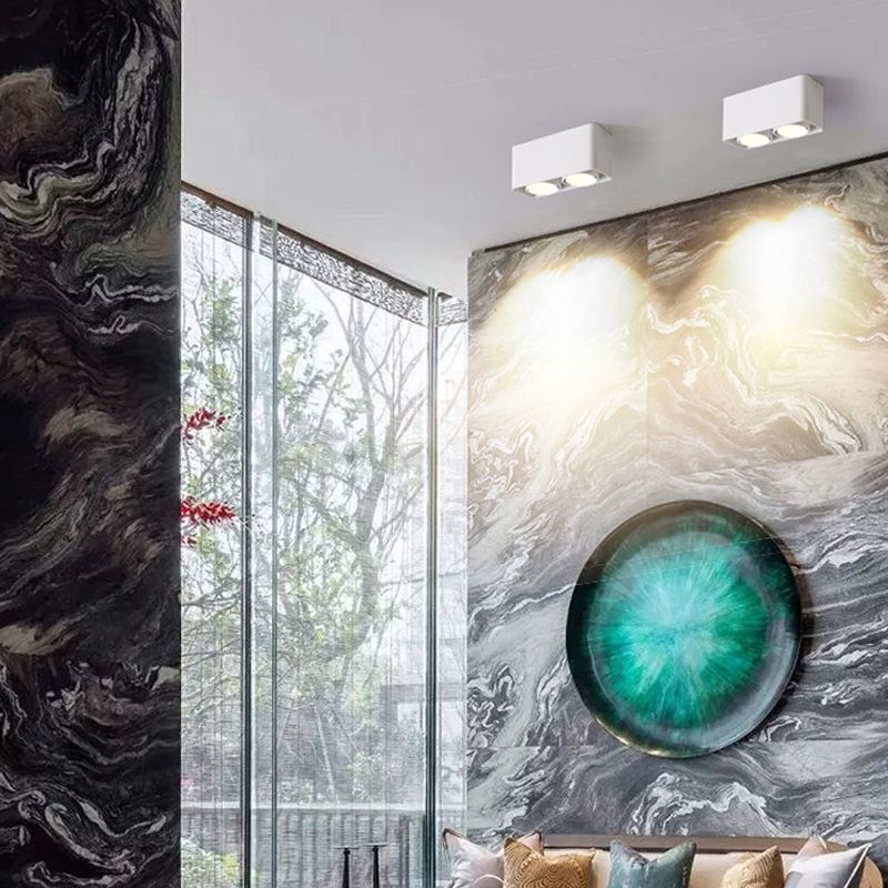 Geometry Shape LED Ceiling Lamp Modern Simple Style Aluminium Flush Mount for Aisle