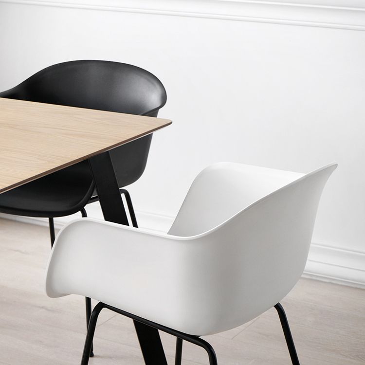 Industrieel ontwerp plastic eetstoelen stoelen vaste achterkant zijstoel