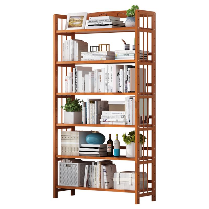 Contemporary Manufactured Wood Etagere Bookshelf Vertical Open Bookcase