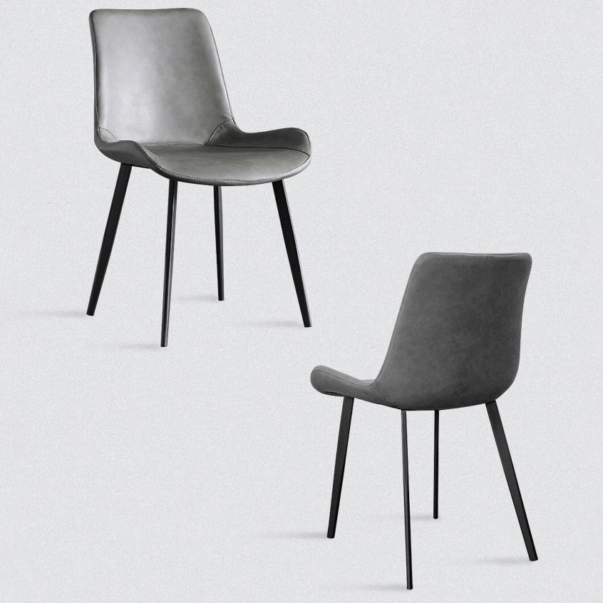 Chaise de salle à manger en cuir PU moderne Solide Chaise finale mate pour cuisine