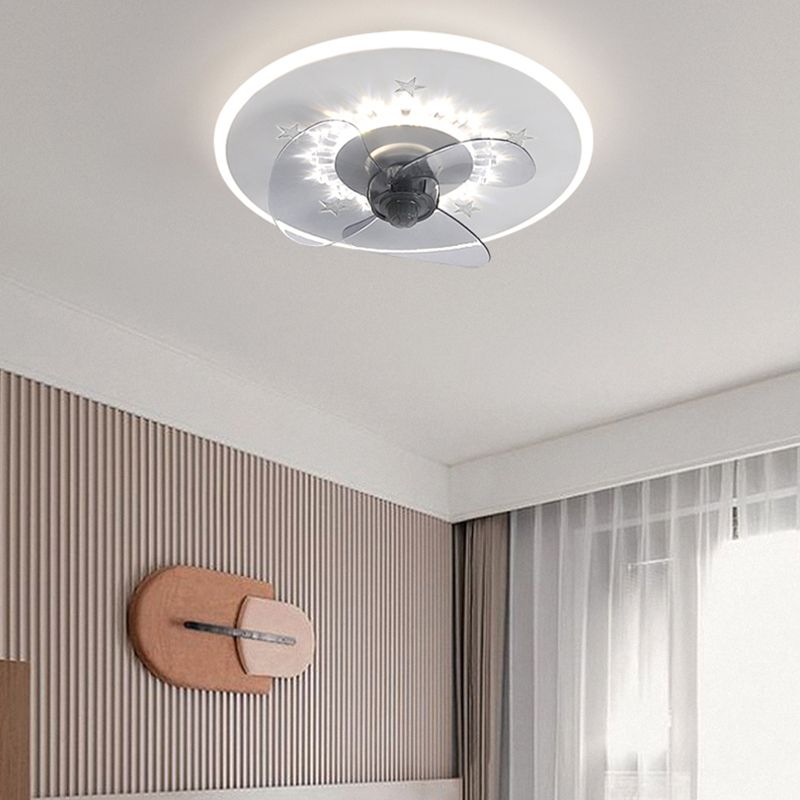 Lampada a ventola a soffitto in metallo in stile semplice per la camera da letto