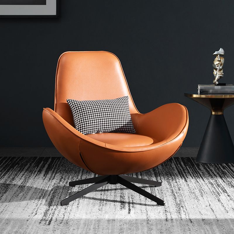 Faux Leather Slipper Chair 33.4" L x 30.3 " W x 20.8 " H Stacking Chair for Bedroom