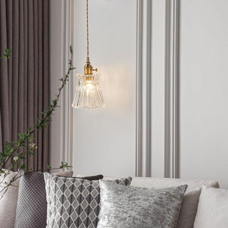 Golden Metal Lighting Glass Shaded Wall Light for Room and Foyer