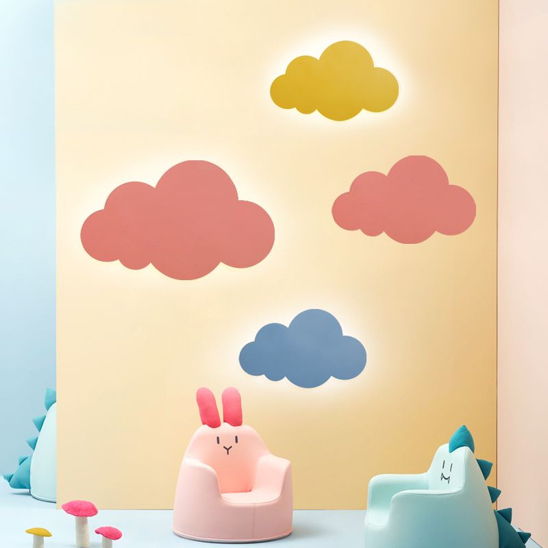 Accogliente a parete in metallo a forma di nuvola in stile per bambini a 1 luci a parete lampada montata