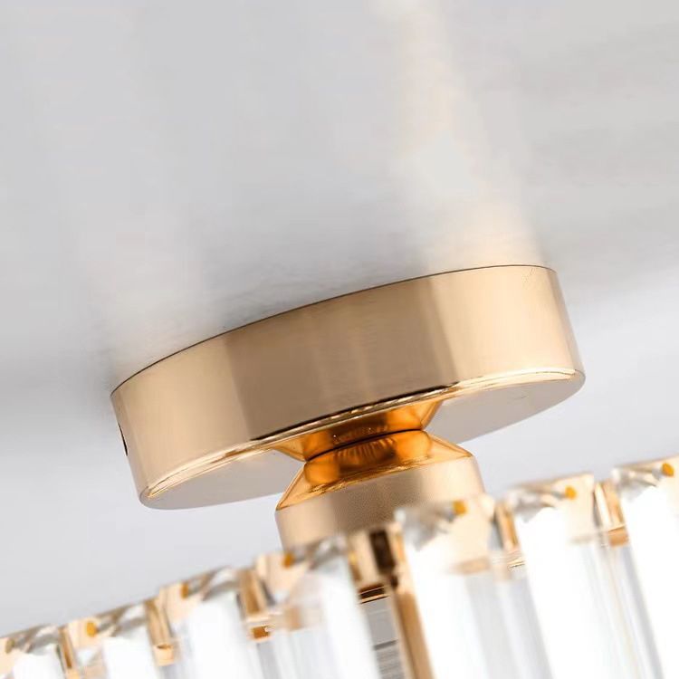 1-Light Modern Style Flush Mount Crystal Ceiling Light for Aisle