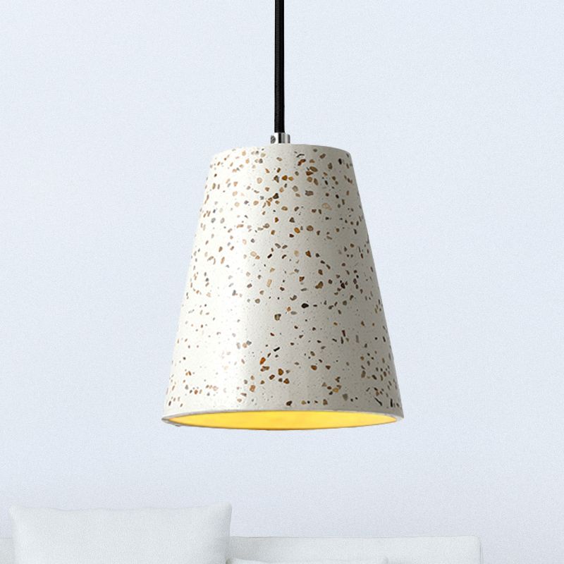 Concrete Cone Pendant Lighting Simplicity 1 Light Black/White/Brown Hanging Light