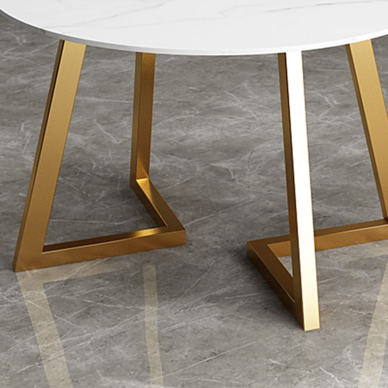 Glam 1/7 Pieces Dining Set Circular Stone Dining Table for Dining Room