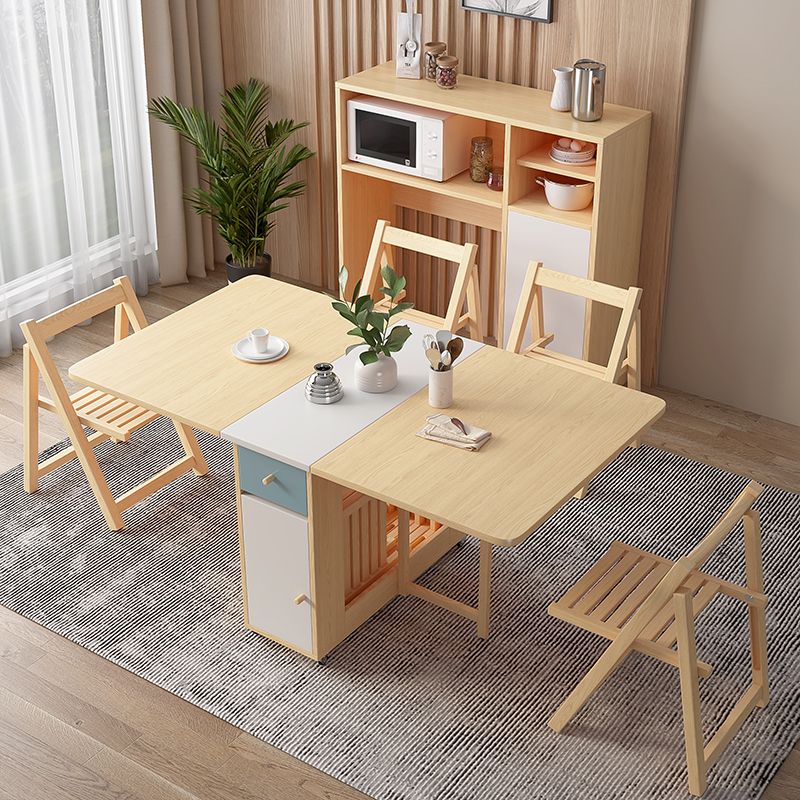 Mid-Century Modern Rectangle Dining Table Wood Base Table for Home Kitchen Dinner