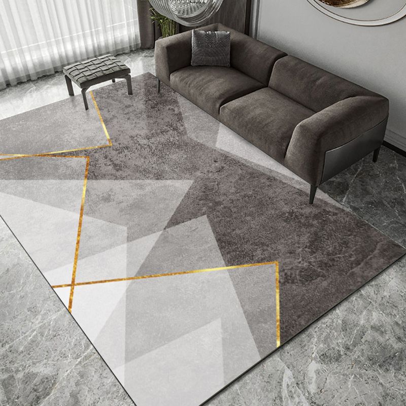 Minimalist Graphic Print Rug Polyester Indoor Rug Stain Resistant Area Carpet for Home Decoration