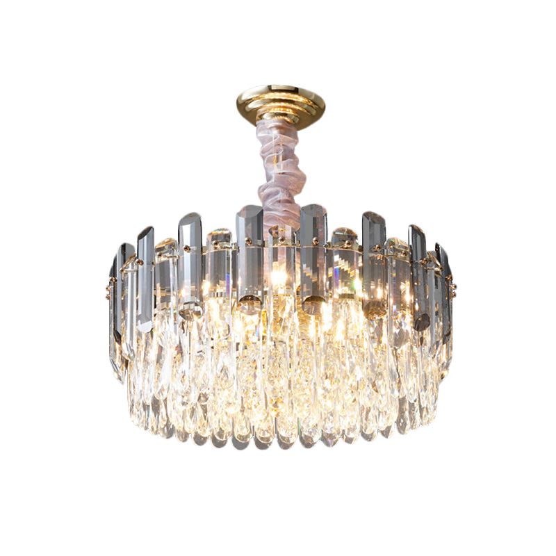 Lampadario a strati Crystal Crystal Crystal Contemporary 5 Light Dining Sospension Lampada in oro