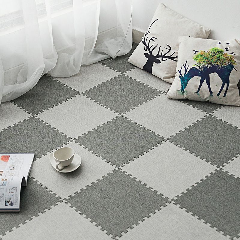 Carpet Tile Fade Resistant Non-Skid Solid Color Interlocking Carpet Tile Living Room