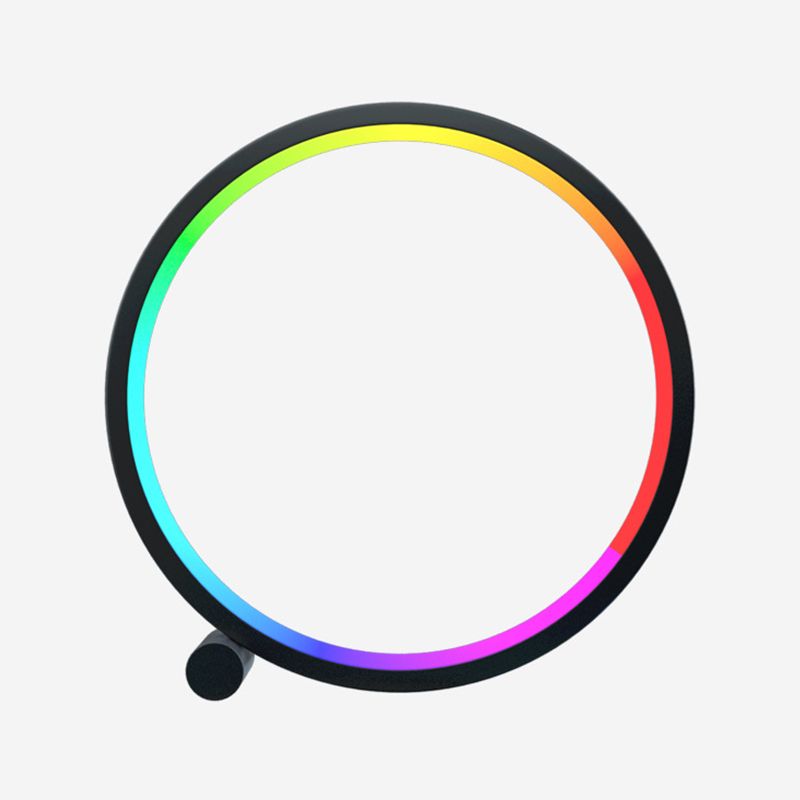 Metal Circle Table Lamp Nordic RGB Musical Rhythm Desk Lamp for Bedroom