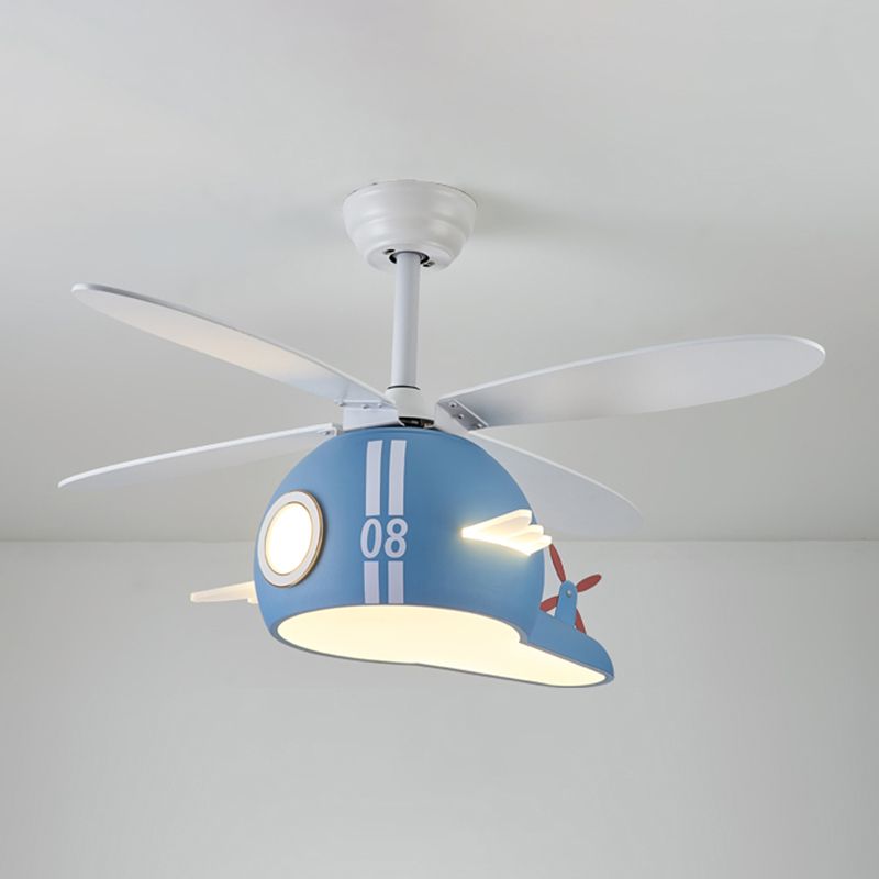 Nordic Style Ceiling Fan Lamp Helicopter Shape Ceiling Fan Light for Children Room