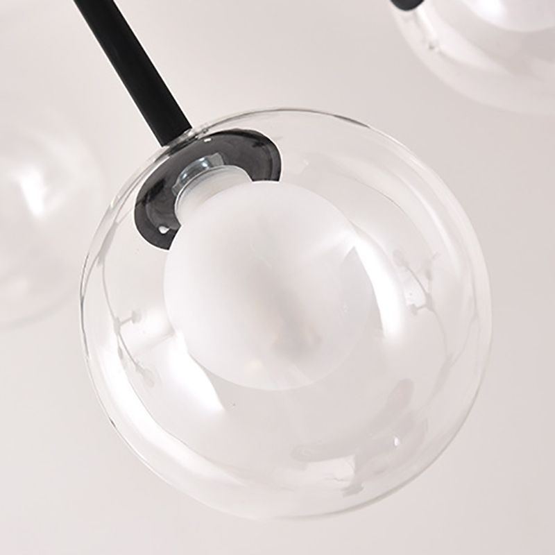 Black Metal Chandelier Light Fixtures Modern Multi-Head Hanging Pendant Lamps for Living Room