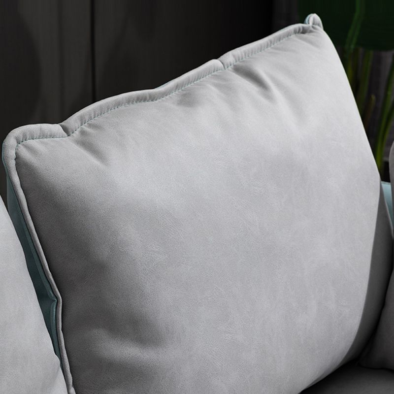 Solid Wood Loveseat Sofa Square Arm Living Room Settee with Pillows