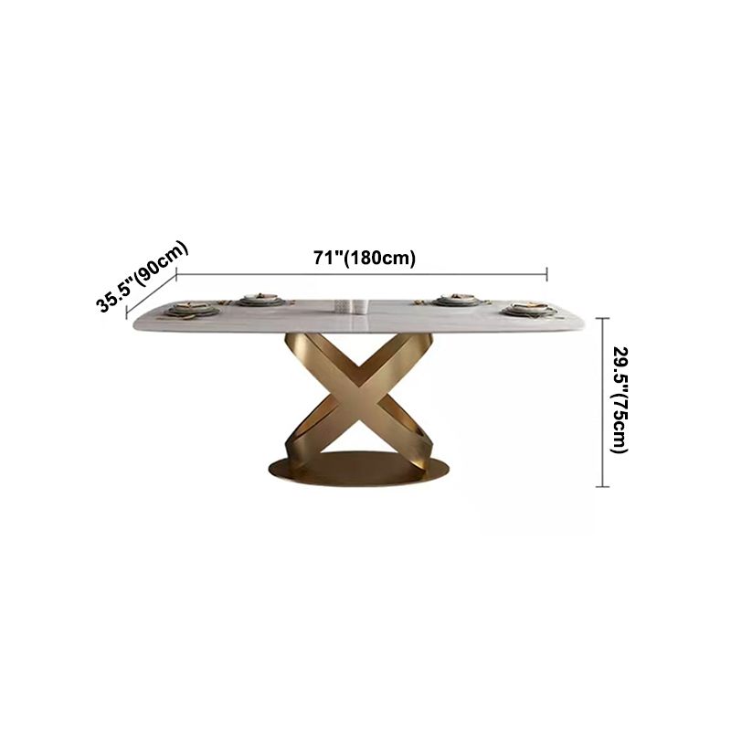 Traditional Luxury Stainless Steel Table Rectangle Dining Table for Home