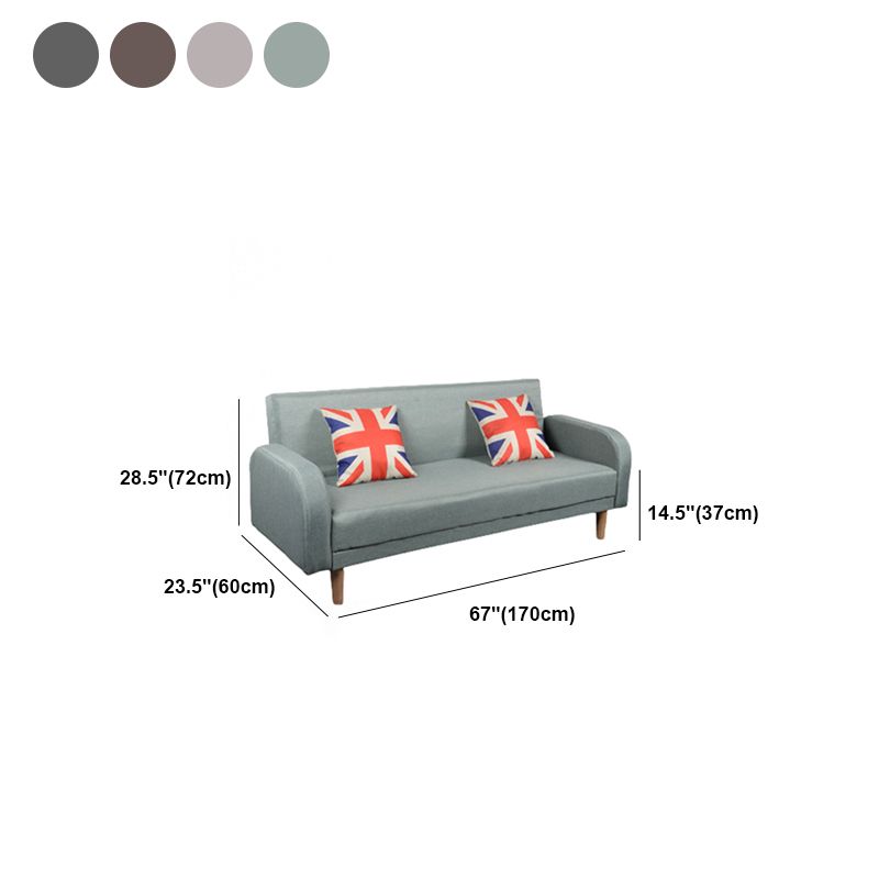 Linen Contemporary Square Arm Sofa Convertible Sofa for Living Room, Bonus Room
