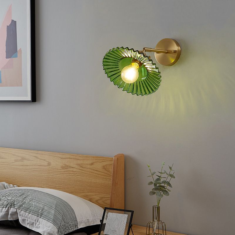 Cone Shape Glass Wall Light Industrial Style 1 Light Wall Light Sconce