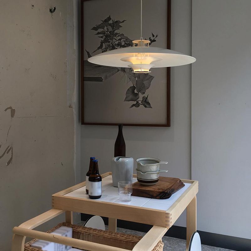 1 Luz de colgante colgante único de estilo moderno de metal para restaurante para restaurante