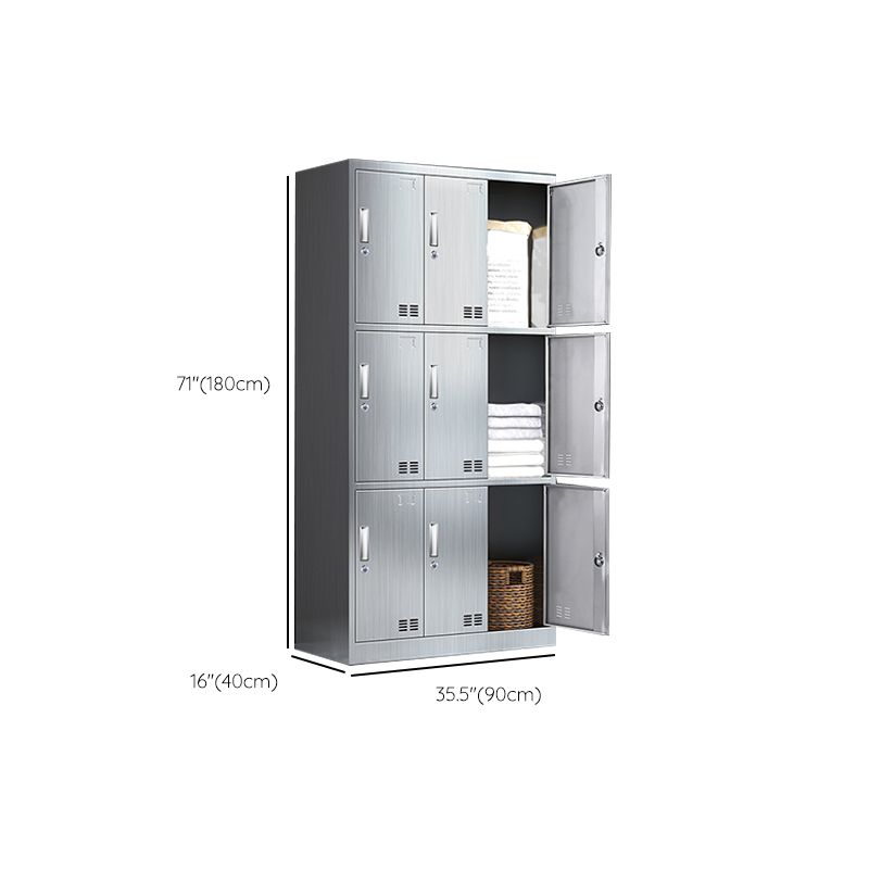 Steel Chrome Storage Cabinet Modern Cabinet with Hinged Doors