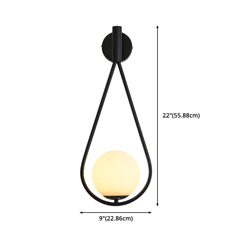 Glass Sphere Wall Sconce Modern Minimalism 1 Light Living Room Suspender Wall Lighting