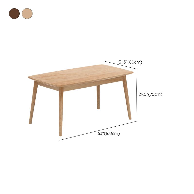 Nordic Glam Dining Wood Table Dining Rectangle Table with Wood Legs