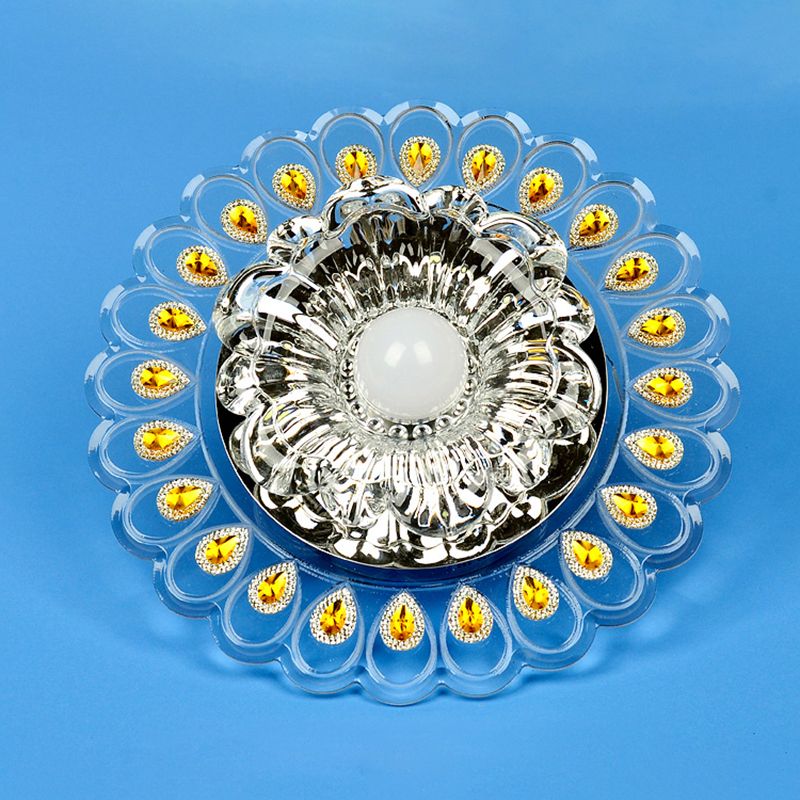 Mini luz de techo de cristal LED de estilo moderno, luz de techo empotrada con orificio de 2-3,5 pulgadas de diámetro