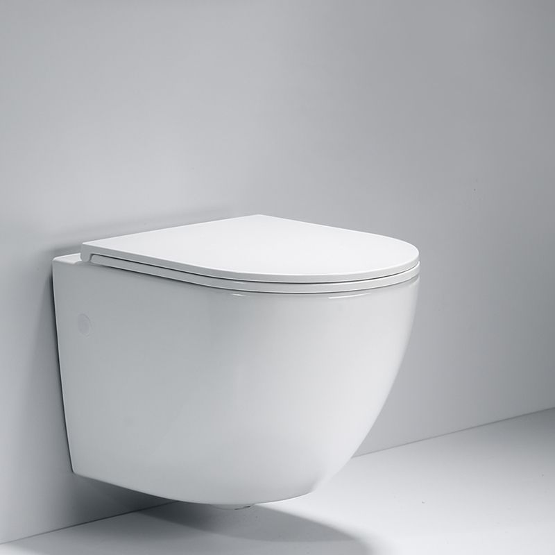 Modern White Siphon Jet Flush Toilet One-Piece Wall-mount Toilet for Bathroom