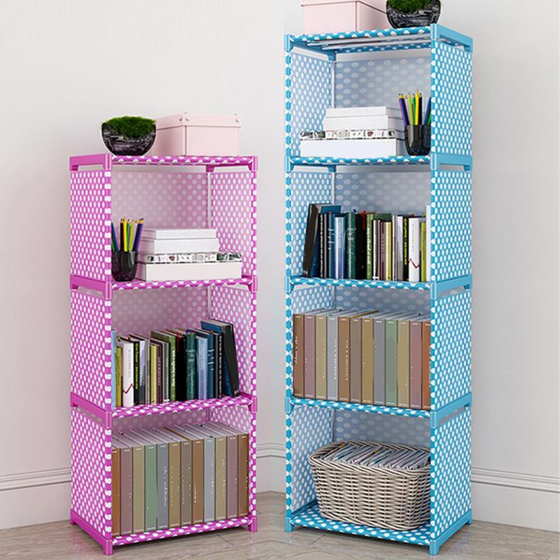 Contemporary Metal Shelf Bookcase Shelves Included Closed Back Bookcase