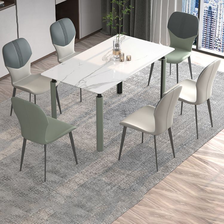 Industrial Metal Dining Room Chair PU Leather Dining Chairs for Home Use