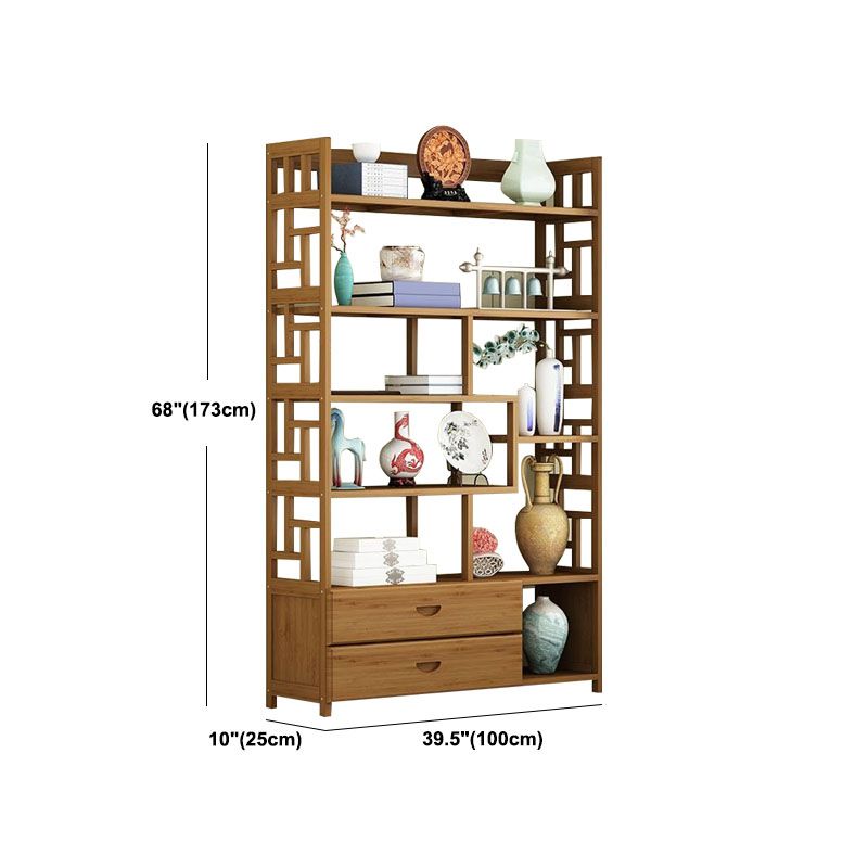 Modern Bamboo Floor Shelf Bookcase Open Book Shelf for Study Room