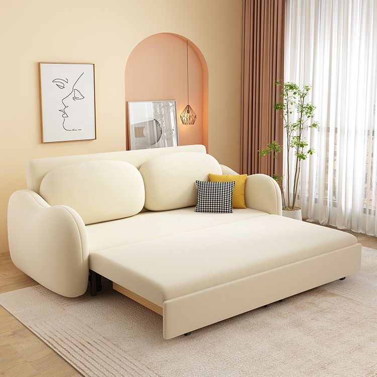 32" Wide Scandinavian Sofa Futon White Pillow Included Sleeper Sofa