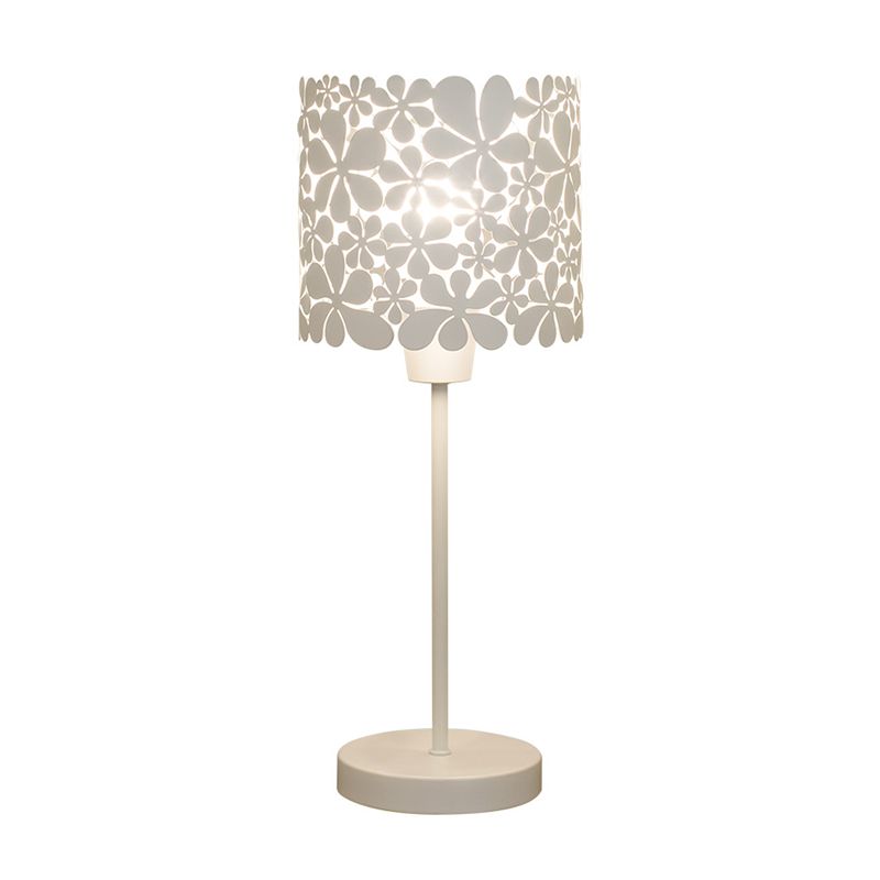 Contemporáneo 1 Bulbo Tarea Iluminación Flor blanca Lámpara de escritorio pequeño con sombra de metal