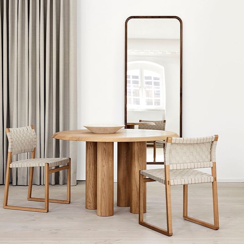 Solid Wood Dining Table Modern Round Dining Room Table for Home