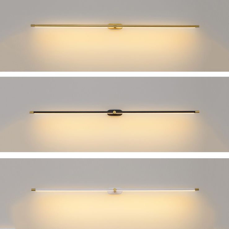 Luce da parete a specchio in metallo a forma lineare Luce moderna a specchio a 1 luci a parete montata