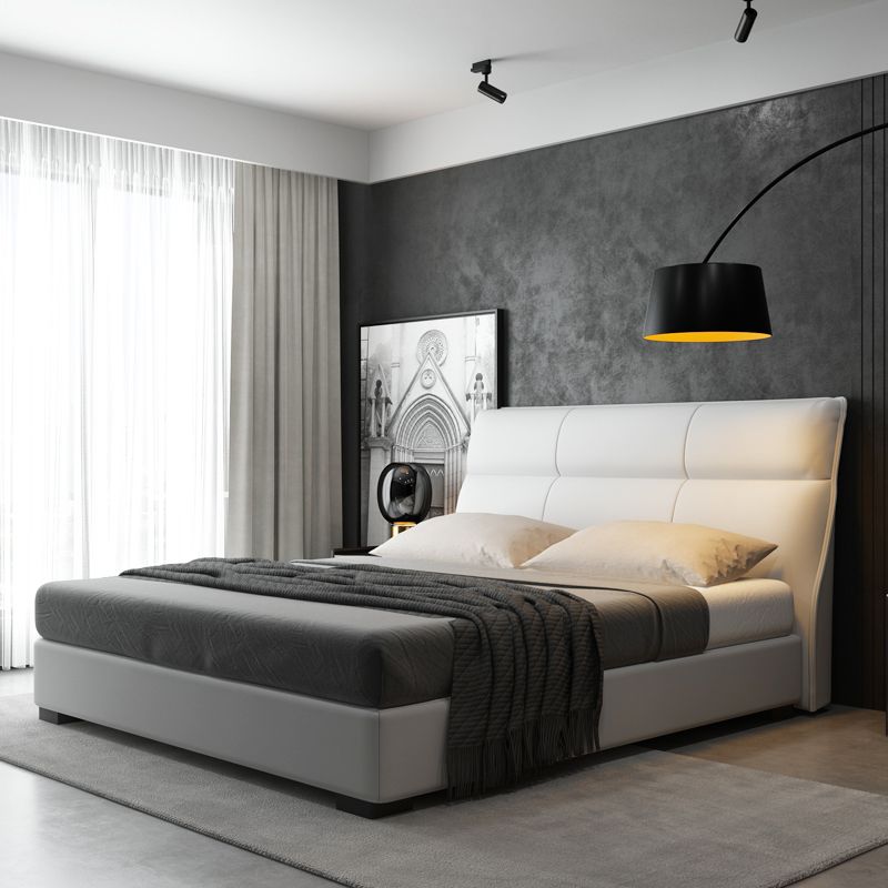 Contemporary Solid Color Lift Up Storage Mattress Included Bed Frame