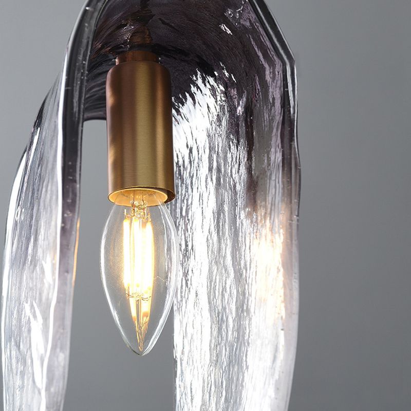 Gradiënt rookglasschaalvormige hanger postmodern 1-licht messing schorsingslicht voor restaurant voor restaurant