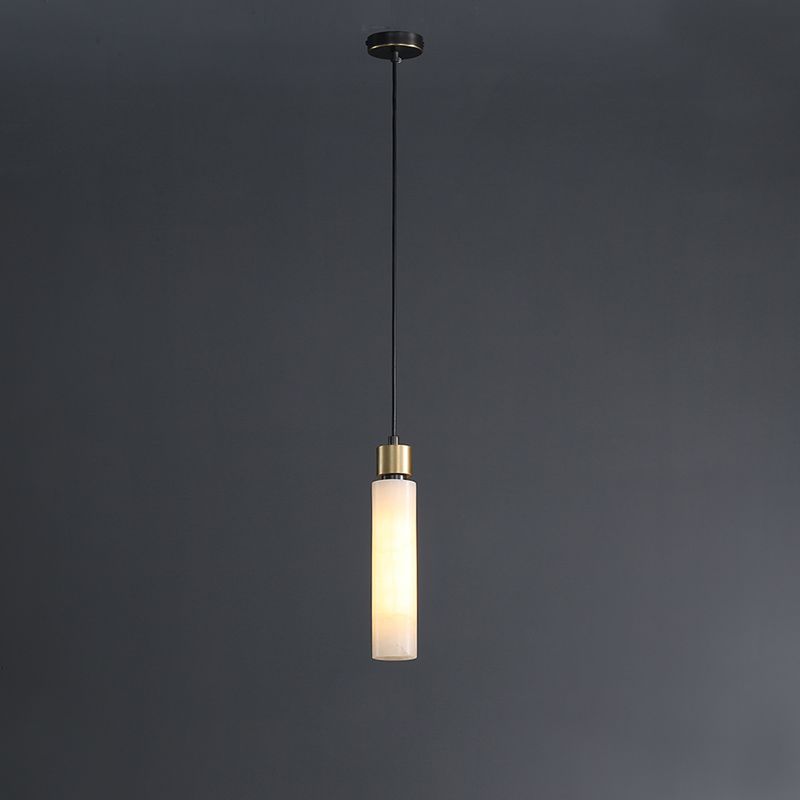 Éclairage de pendentif simple en marbre contemporain pour salle à manger cafée