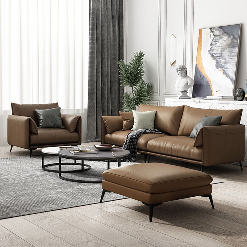 Holzleder-/Kuhläden -braunes rechteckiges Sofa mit Latexpolsterung