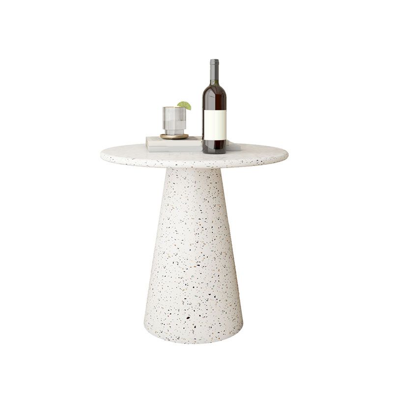 Round White Metal Coffee Table Modern Cocktail Table for Living Room