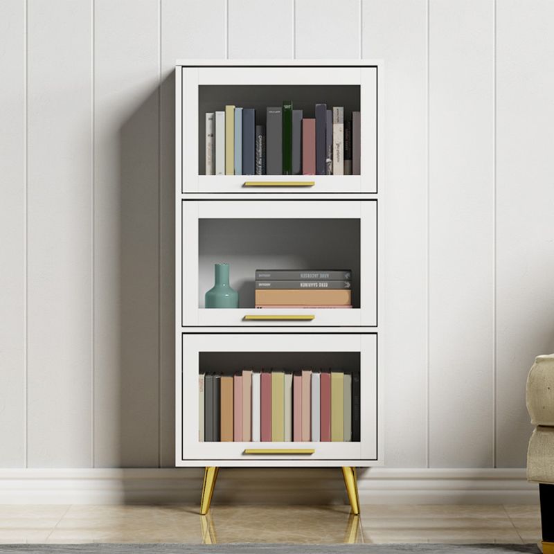 Modern Engineered Wood Bookcase, Door Bookshelf for Any Room, 12" W